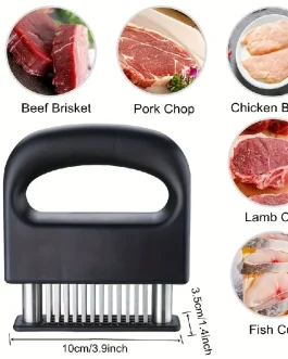 Heavy Duty Meat Tenderizer Tool with 48 Stainless Steel Ultra-Sharp Blades Compact Cooking Tool Handheld Kitchen Item – AliExpress 15