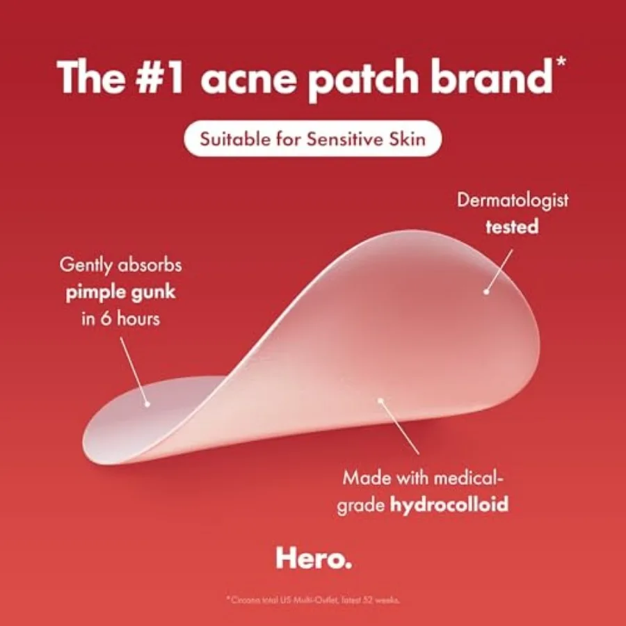 Mighty Patch Original patch from Hero Cosmetics The # Hydrocolloid Acne Pimple Patch for Shrinking Zits and Whiteheads in use; - Image 6