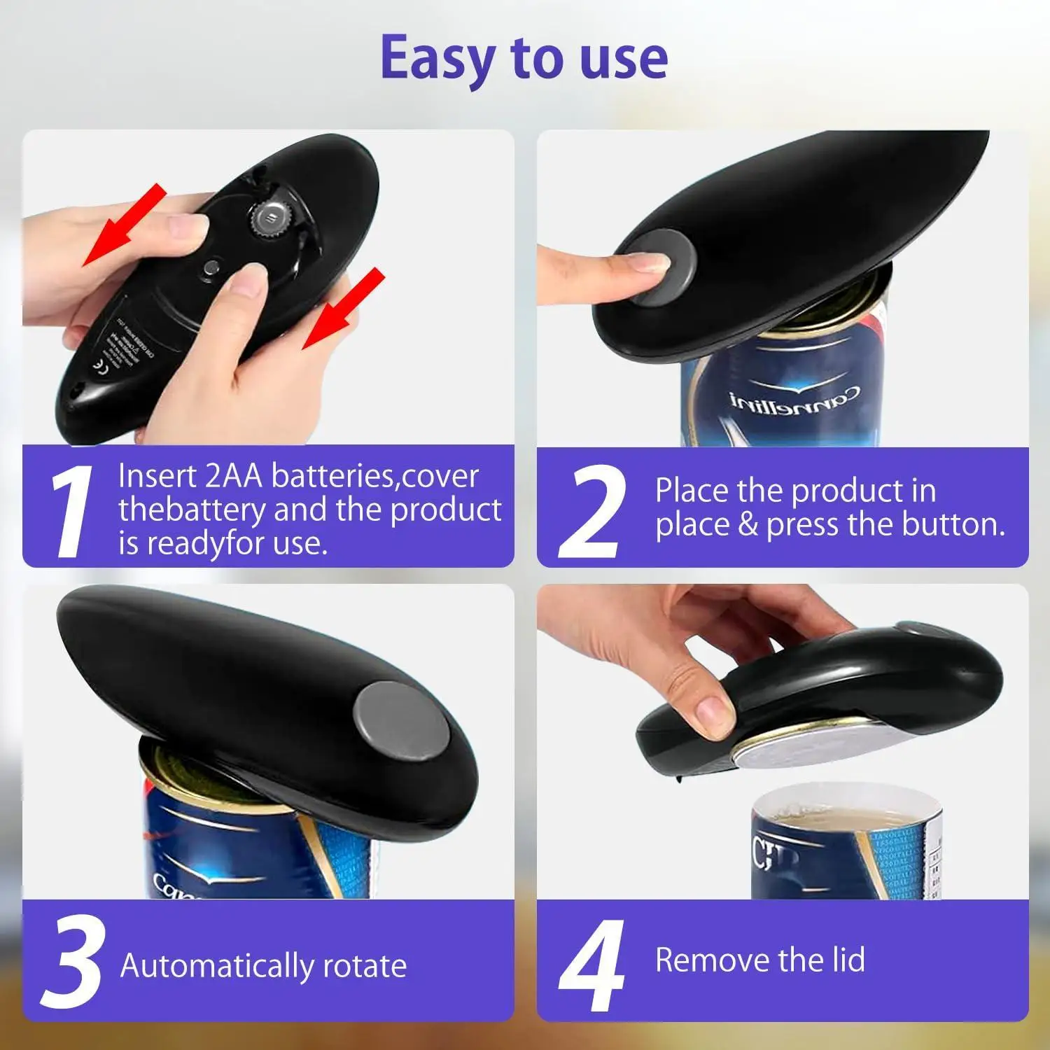Electric Can Opener, Compact Cordless, Battery Powered (Requires 2 AA, Not Included) Disabled Hands, for Kitchen, Camping - AliExpress 15 - Image 3